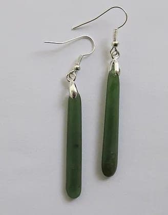 Greenstone Pole Earrings — view 1