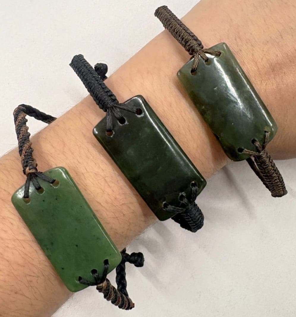 Rectangle  Greenstone Bracelet — view 1