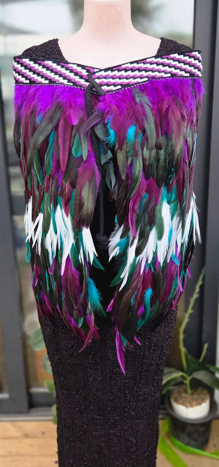 Tūī Half Length Korowai — view 1