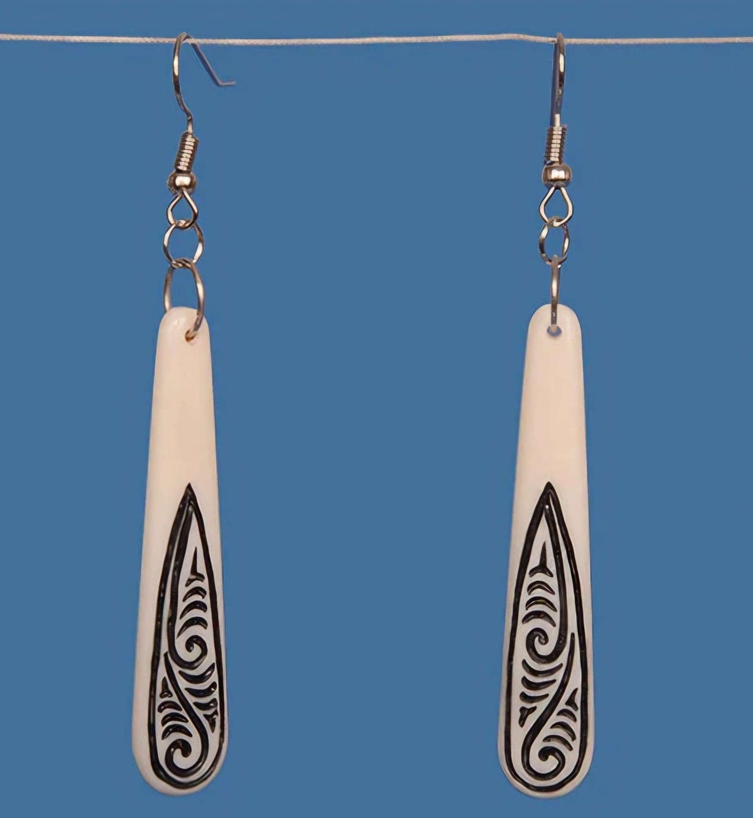 Bone Drop Stained Earrings — view 1