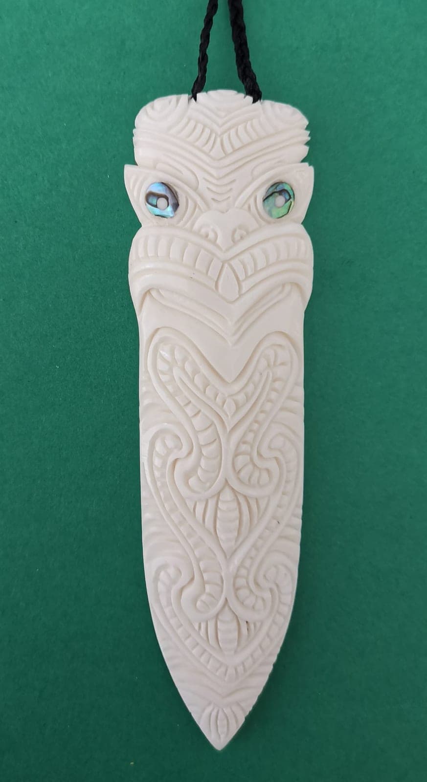 Bone Tiki Taiaha (Small) Pendant — view 1