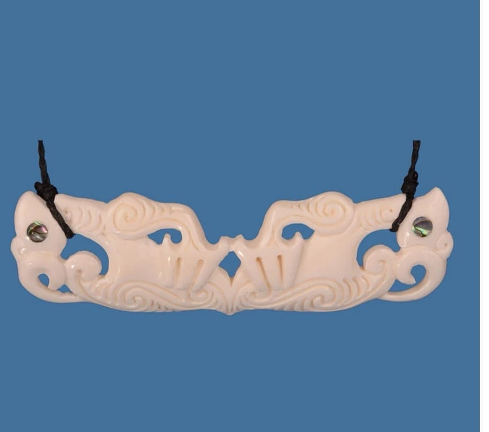Bone Double Manaia Necklace — view 1