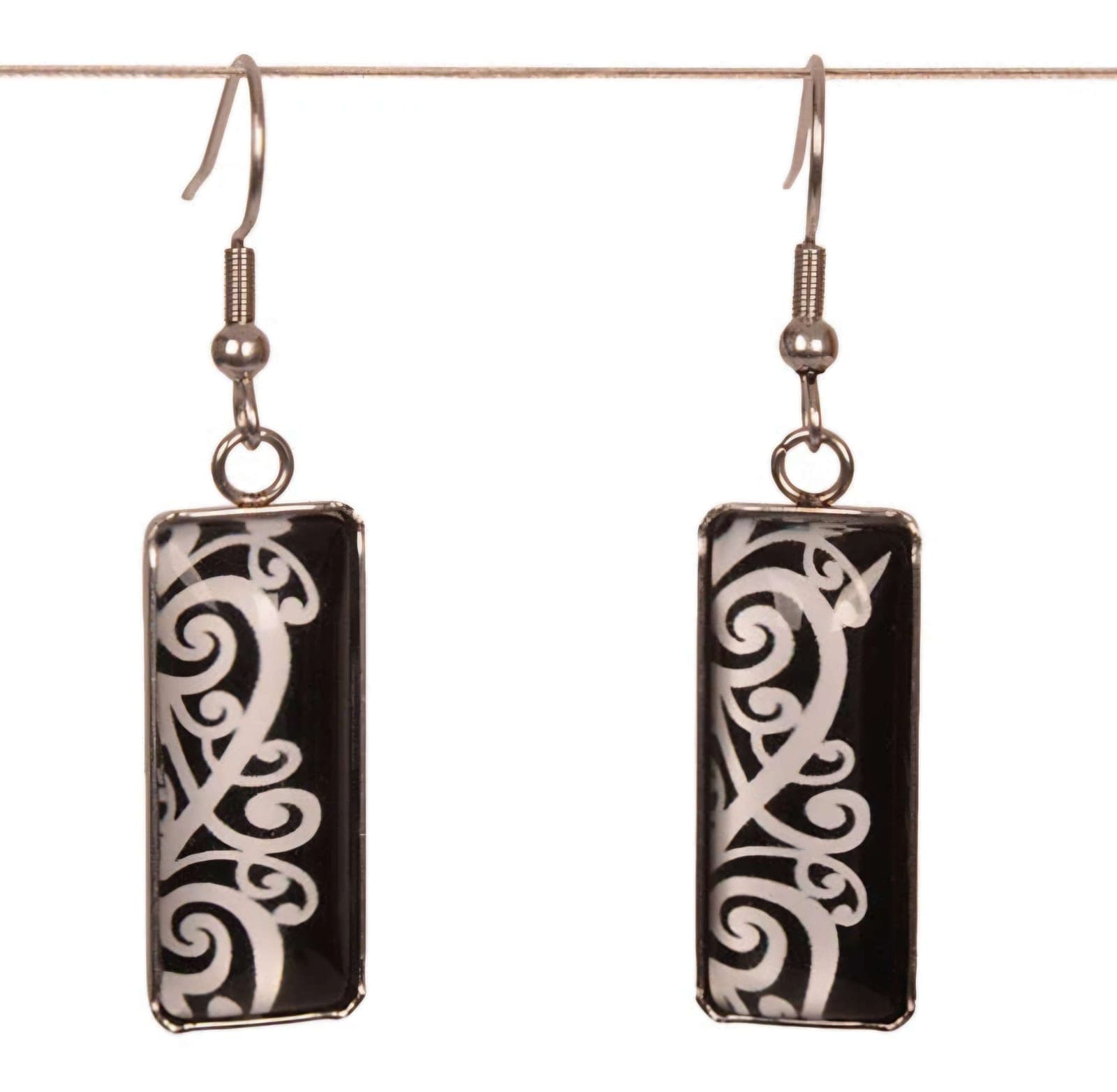 Black Kowhaiwhai Earrings — view 1