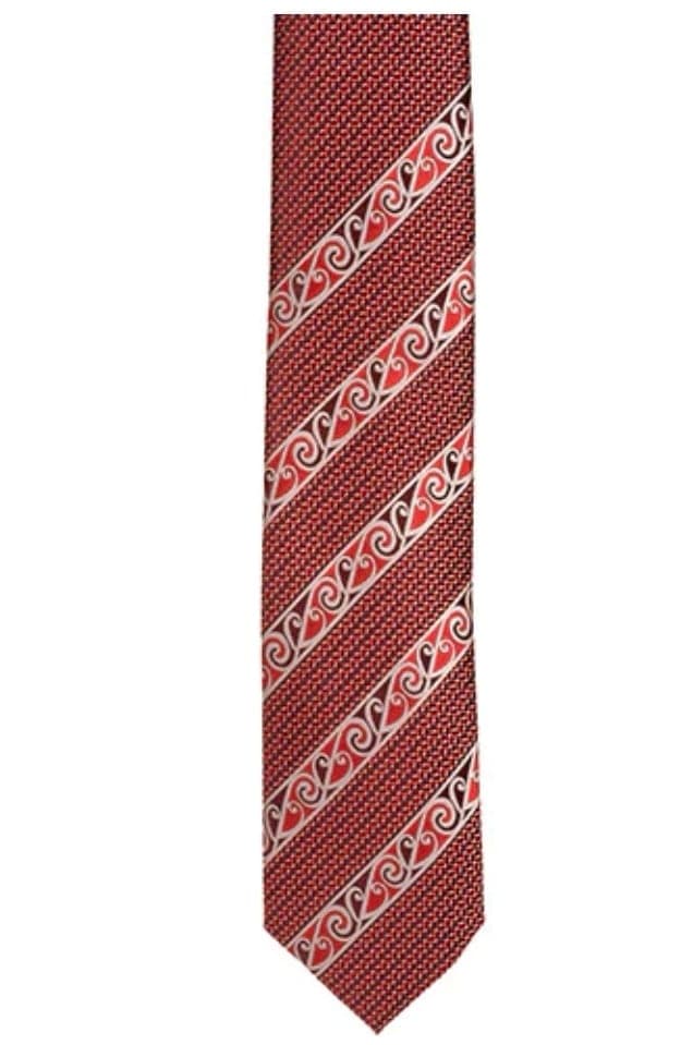 Red Māori Necktie — view 1