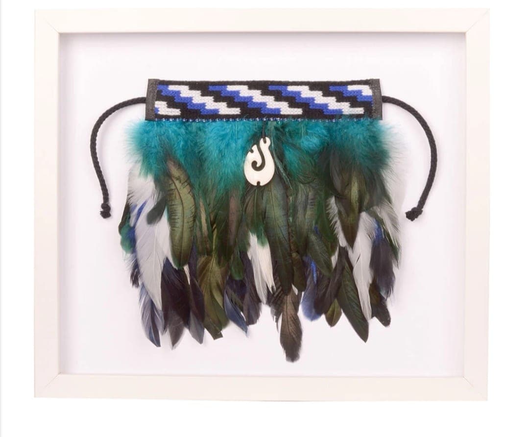 Mini Blue Framed Korowai — view 1