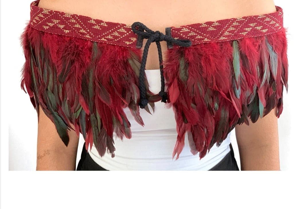 Maroon Cape Korowai — view 1
