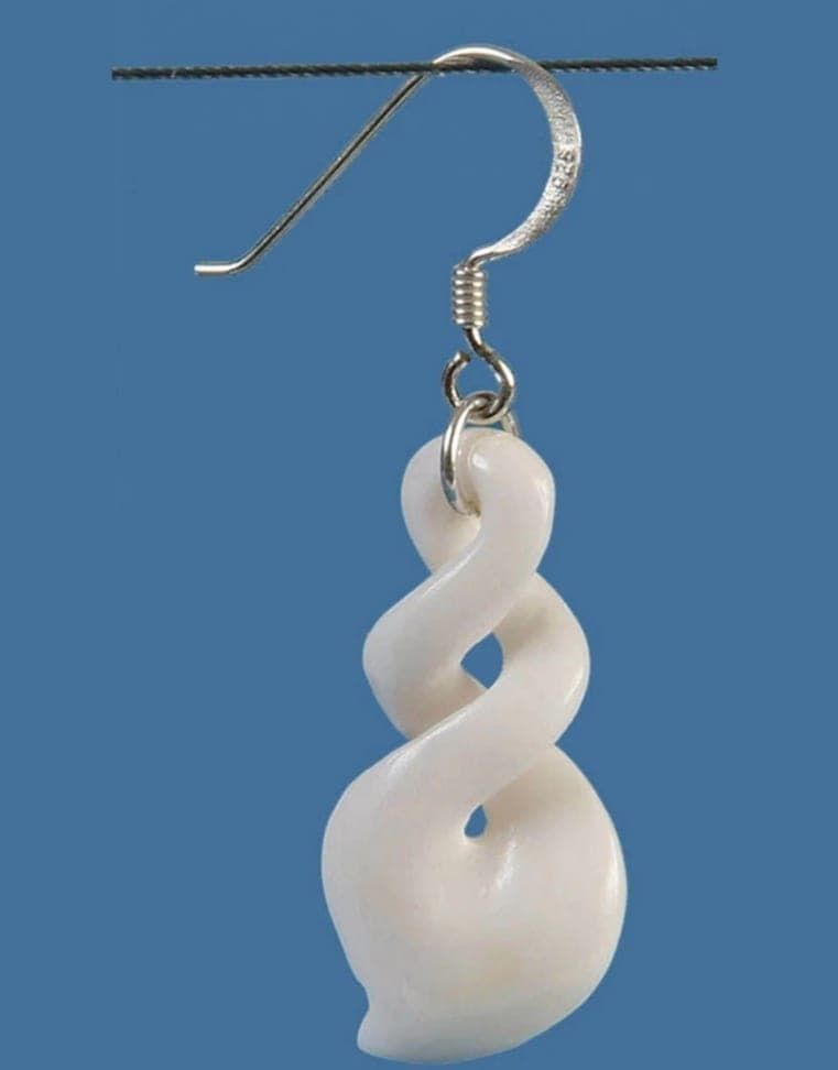 Bone Double Twist Earrings — view 1