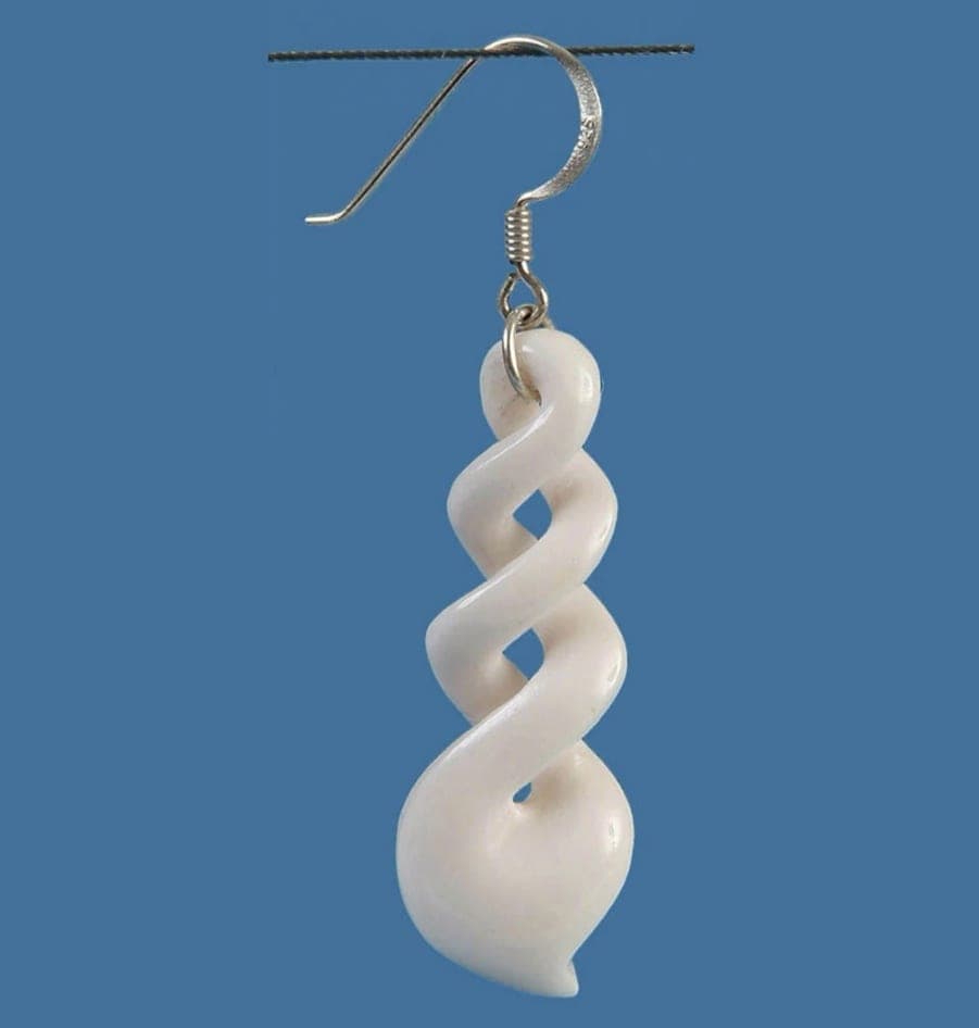 Bone Triple Twist Earrings — view 1