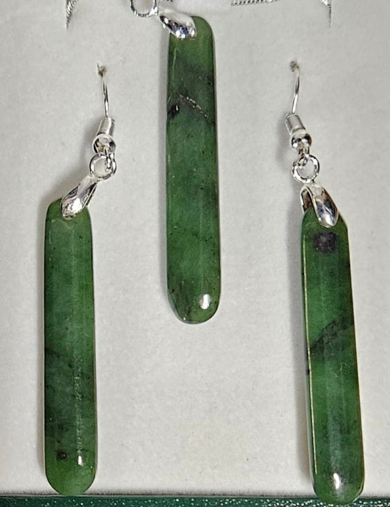 Greenstone Earrings & Pendant Set-Small — view 1