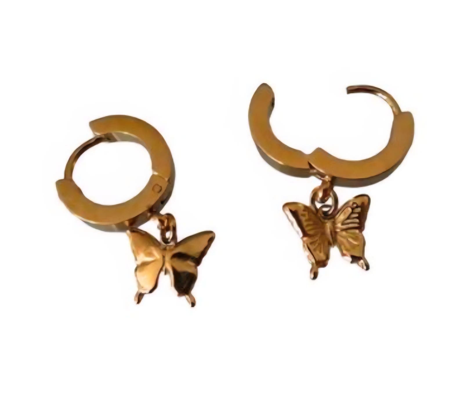 Butterfly Huggies 18k Gold Earrings — view 1
