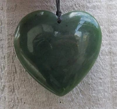 Greenstone Heart Pendant — view 1