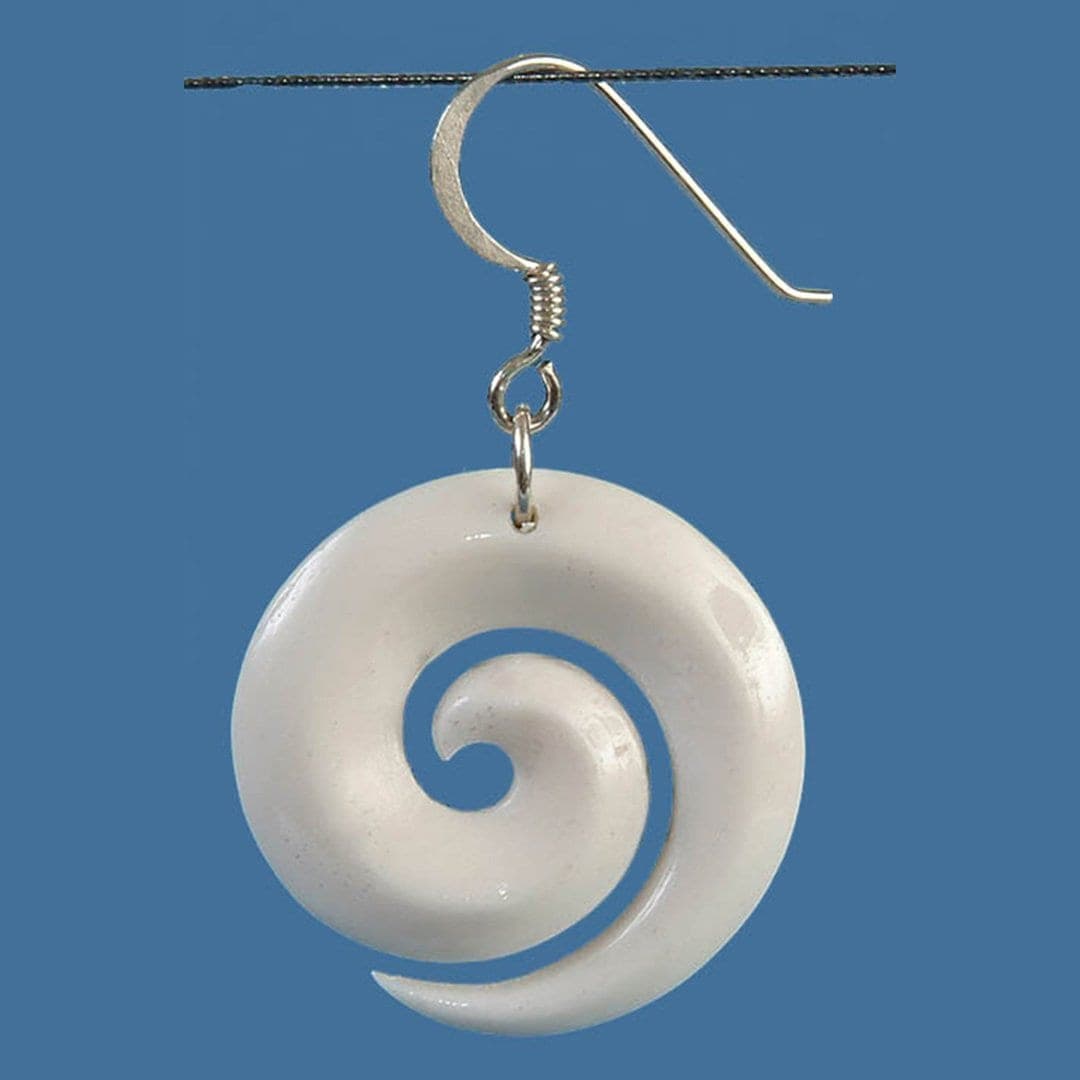 Bone Open Koru Earrings — view 1