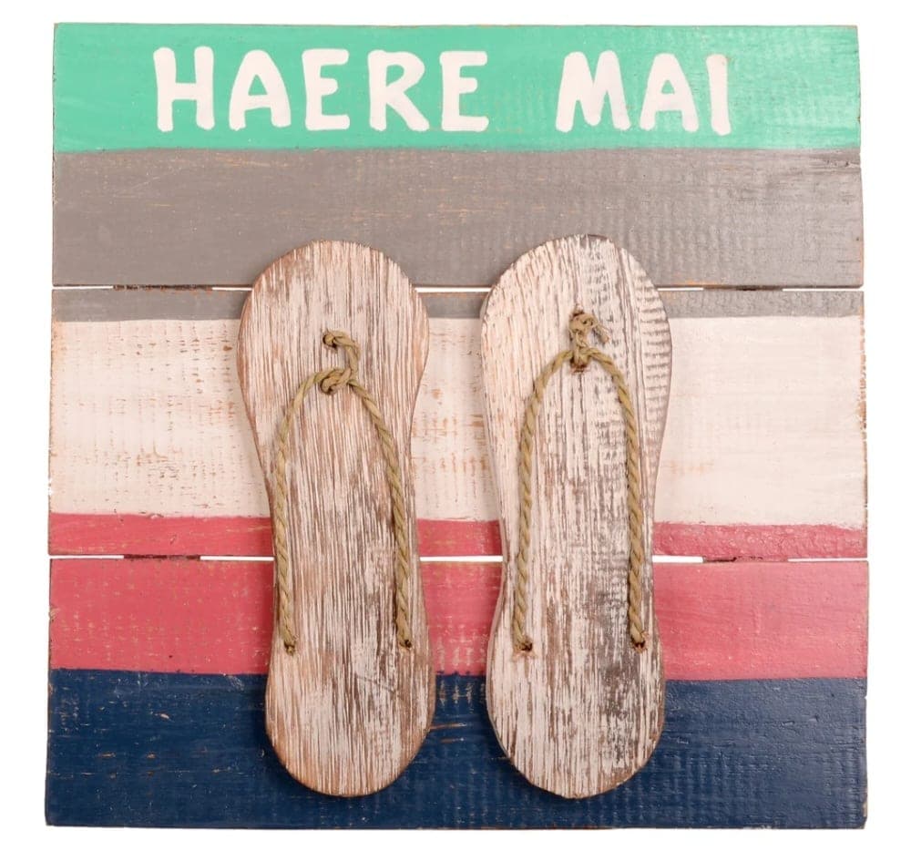 Haere Mai Wood Sign — view 1