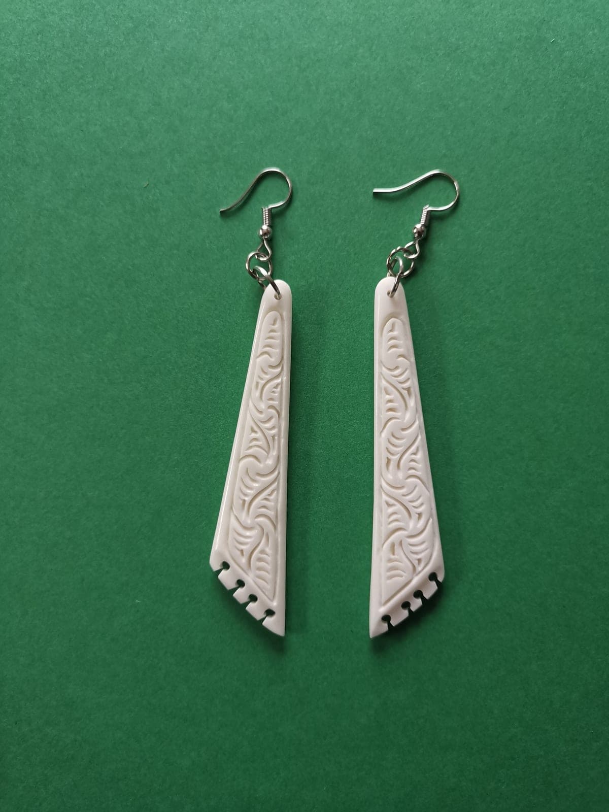 Bone Drop Earrings with Detail — view 1