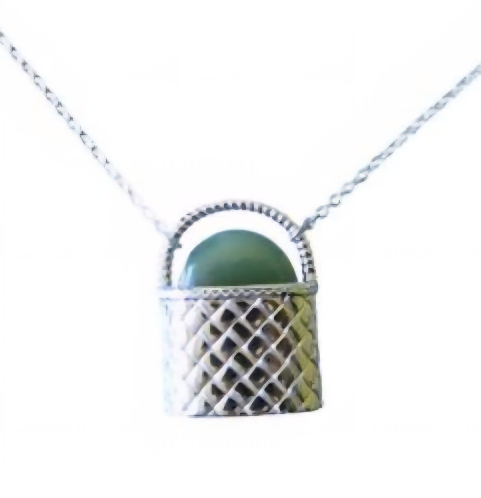 NZ Sterling Silver & Greenstone Pendant — view 1