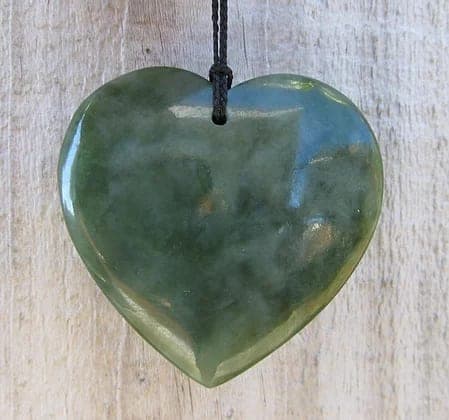 Greenstone Heart Pendant — view 1