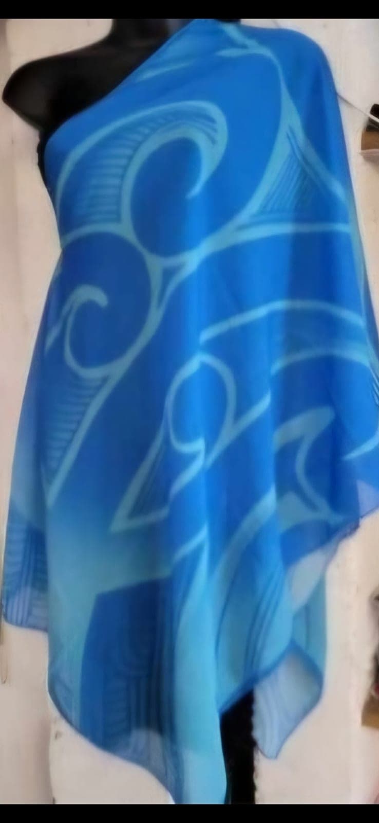 Blue Koru Cloak — view 1