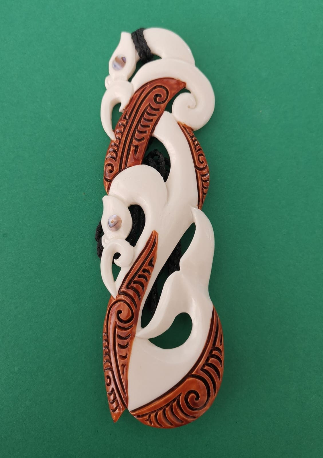 Bone Double Manaia Pendant, XL — view 1