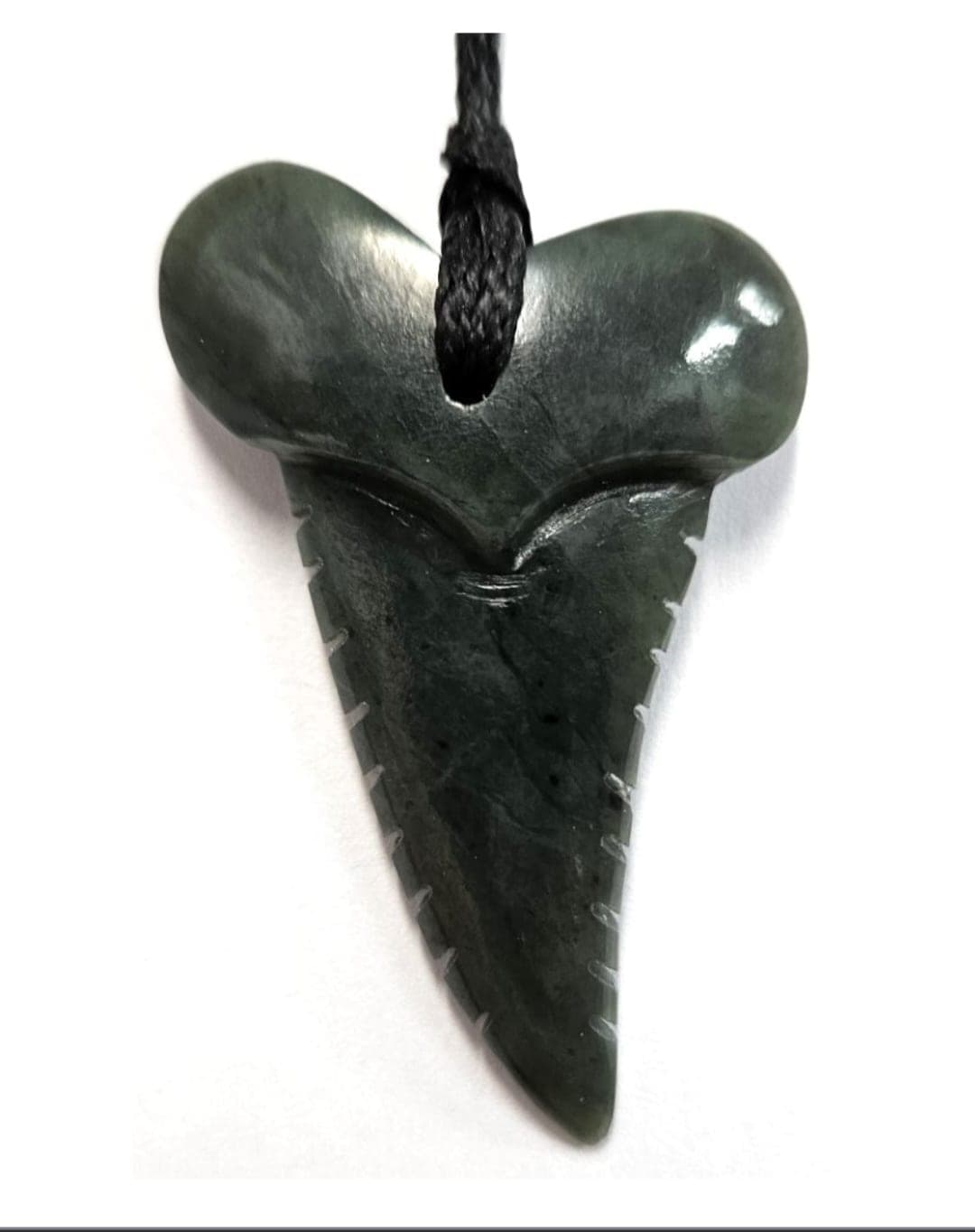 NZ Greenstone Shark Tooth