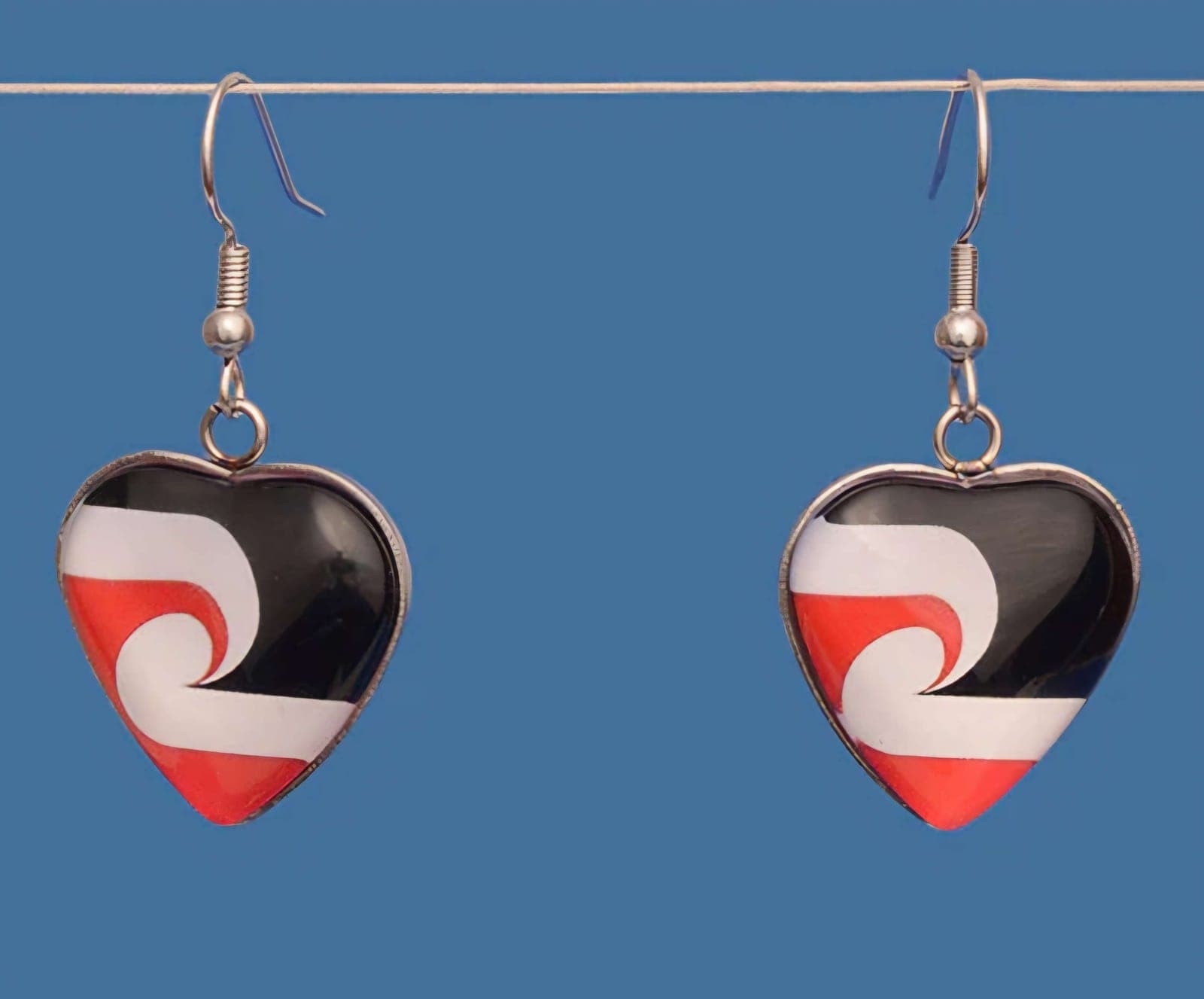 Tino Rangatiratanga Flag Heart Earrings — view 1