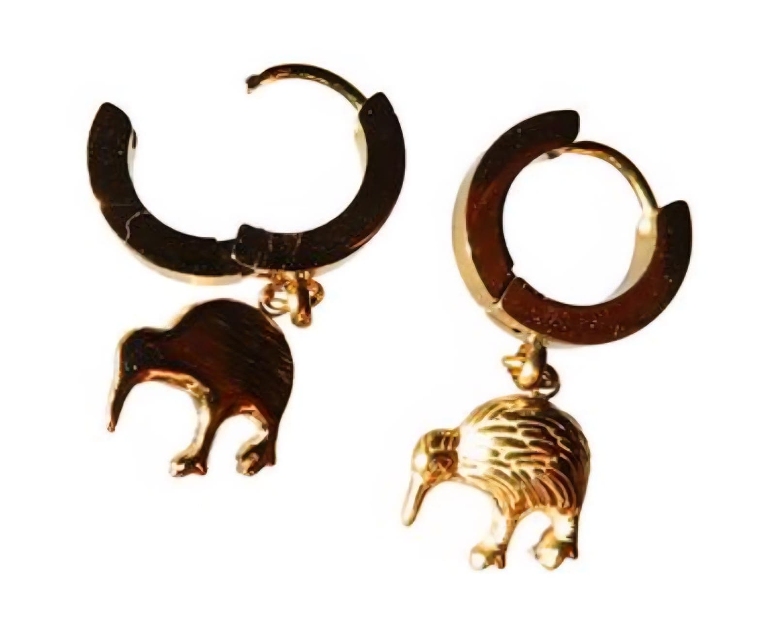 Kiwi Huggies 18k Gold Earrings — view 1