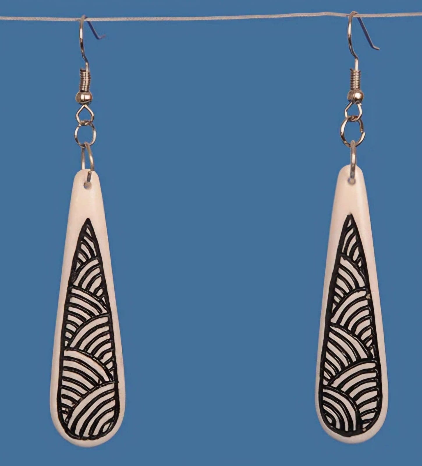 Bone Drop Stained Earrings — view 1