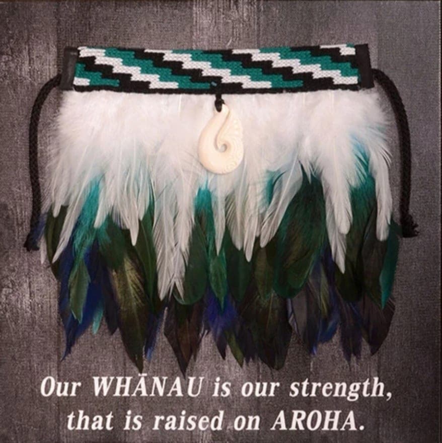 Mini Paua Korowai on Canvas — view 1